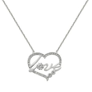 Gargantilla Corazón-Love, Oro 18K blanco