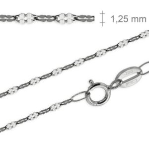 Cad.40cm -Mod.8-abiertos con anillas, Oro 18K blanco