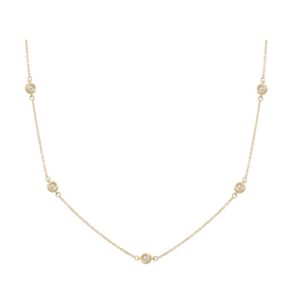 Gargantilla mont.con piedras, Oro 18K