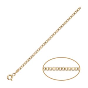 Cad.45cm -Mod.Eslab.barbado hueco, Oro 18K