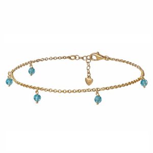 Tobillera, Plata B.Oro