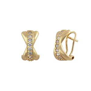 Pendiente, C.Omega Plata B.Oro