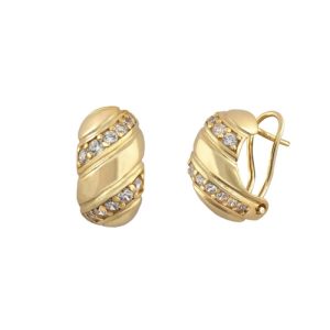 Pendiente, C.Omega Plata B.Oro