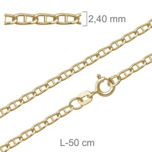 Cadena Ancla A2,5L50 CiR, Plata B.Oro