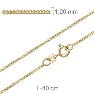 Cadena Barbada A1,2L40 CiR, Plata B.Oro