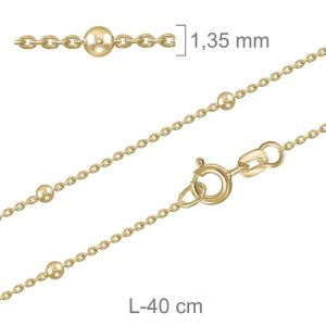 Cadena Forzada +detall. A1,35L40 CiR, Plata B.Oro