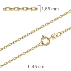 Cadena Forzada A1,5L45 CiR, Plata B.Oro