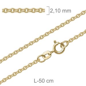 Cadena Forzada A2,0L50 CiR, Plata B.Oro